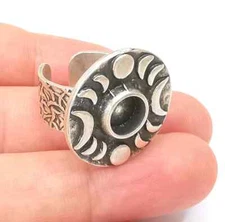 Crescent Moon Ring Blank Setting Cabochon Mounting Adjustable Resin Base Bezels