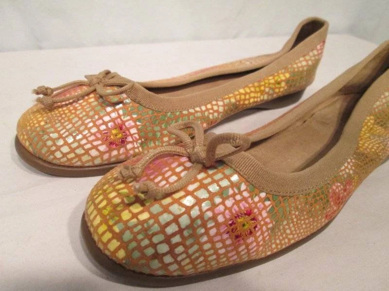 Mujeres AEROSOLES Puntada y Vuelta Ballet Arco Zapatos Planos Tela Floral Piel de Serpiente 9 Foto 3 de 4