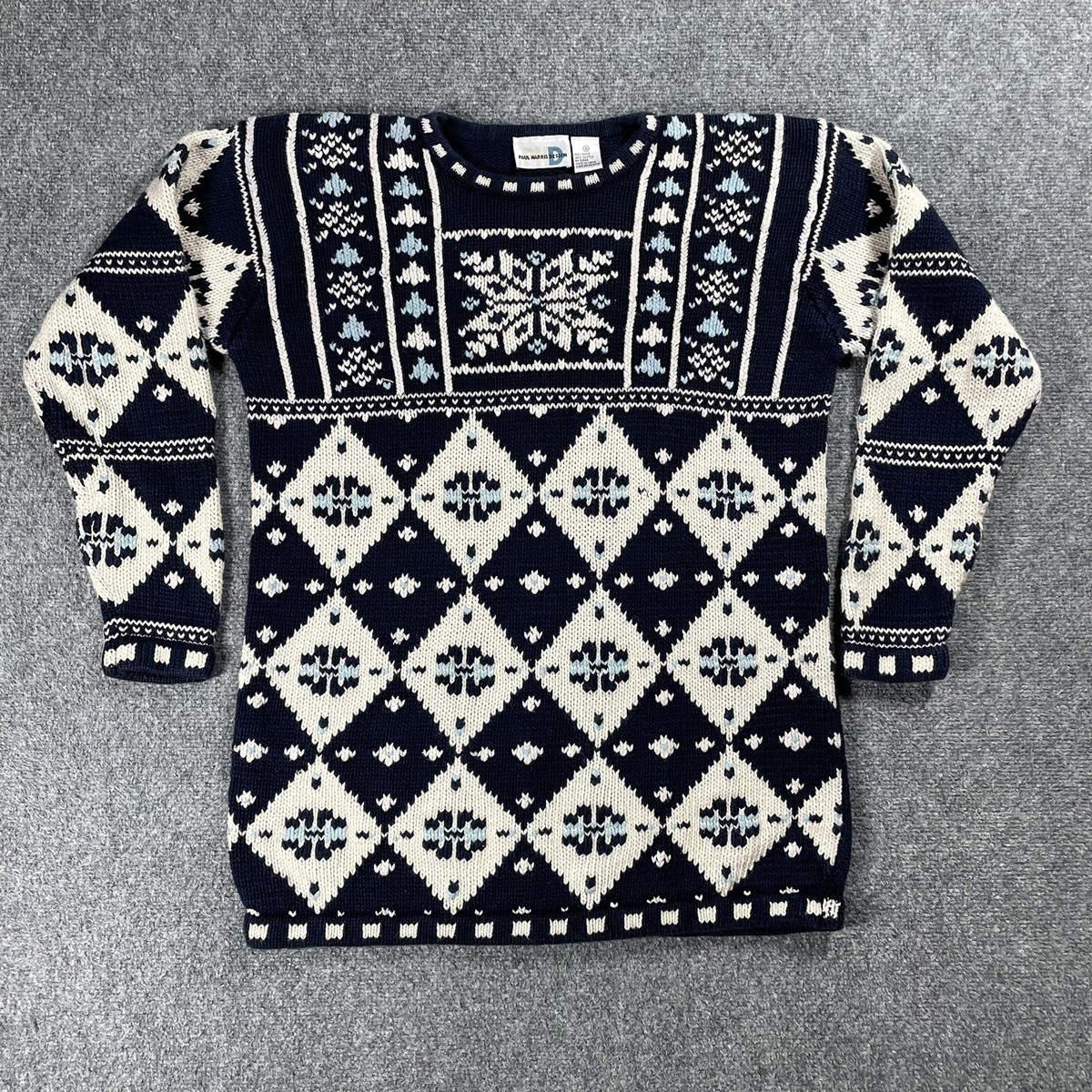 VINTAGE Paul Harris Design Sweater Women Small Knit Snowflake 