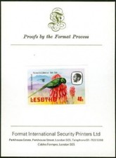 Lesotho 1981 Sunbirds 40s PRESENTATION MASTER PROOF