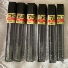 Pentel Super Hi-Polymer .5mm Spare Leads C505 mix 8 Tubes of 12 H HB 2B 1B New