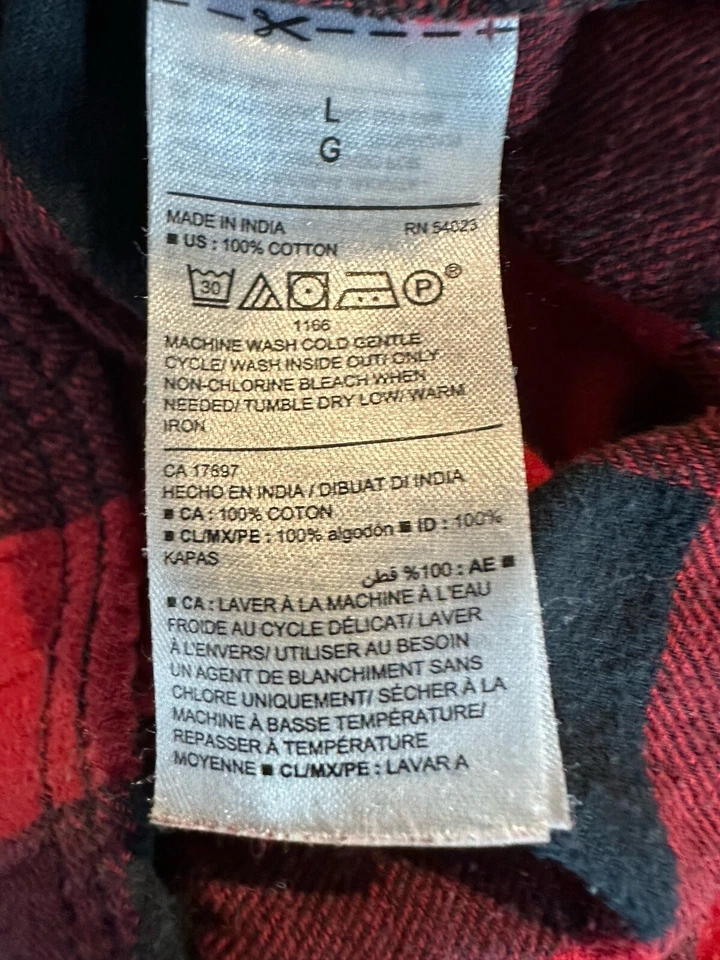 Old Navy red buffalo plaid Flannel Pajama Sleep Lounge Pants Sz L - Image 4 of 4