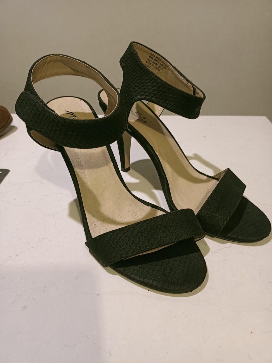 Miss Shop women's black sandal stiletto heels size GUC cute