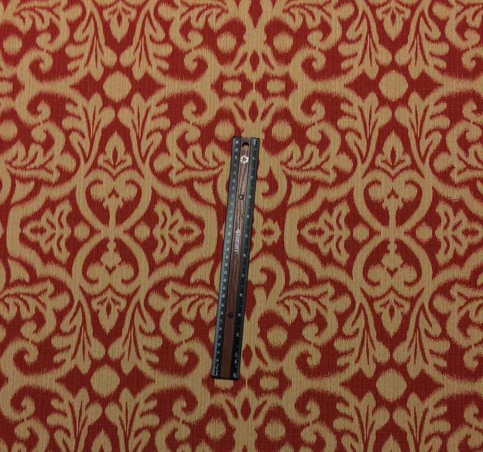 TELA DE TAPICERÍA WAVERLY SOUK'S ENTRY CARDAMOMO ROJO FLORAL IKAT POR YARDA 54"W Foto 3 de 4