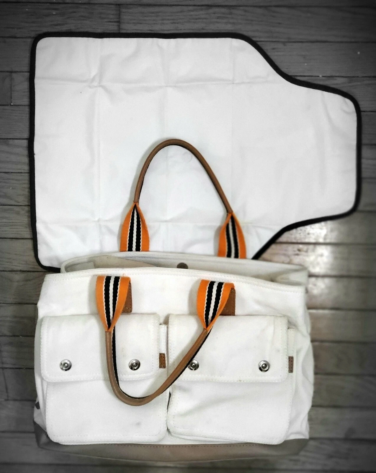 Pottery Barn Canvas Diaper Bag w/ Changing Mat