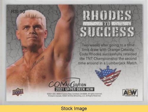 2021 Upper Deck AEW All Elite Wrestling to Success Silver Cody Rhodes READ 00jz - Picture 2 of 3