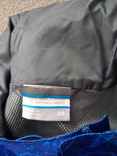 Columbia Jacket Men's 2XL Watertight Printed Hooded Waterproof Blue Full Zip image 7