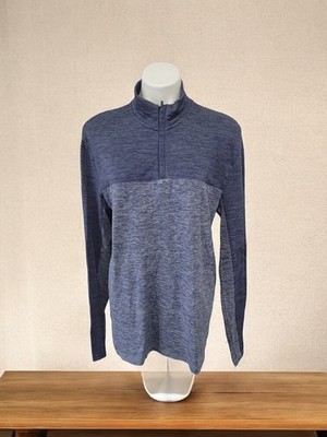 Marc Anthony Slim Fit Quarter Zip Pullover Mens LG  Blue Knit Sweater