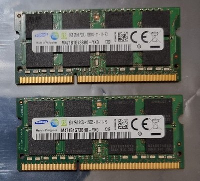 Samsung 16GB 2x8GB DDR3L 2RX8 1600MHz PC3L-12800S 204pin Laptop Arbeitsspeicher RAM