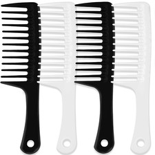 4PCS Wide Tooth Comb, Professional Women Hair Care Styling Handgrip Combs for Cu