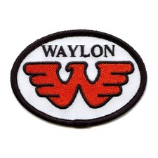 Waylon Jennings Oval Logo Patch Country Music Singer Embroidered Iron-On