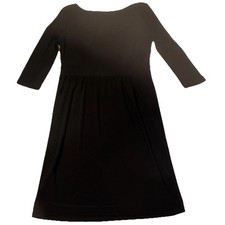  Tahari 10 Black Dress 3/4 Sleeve Knee Stretch classy daily and elegant solid 