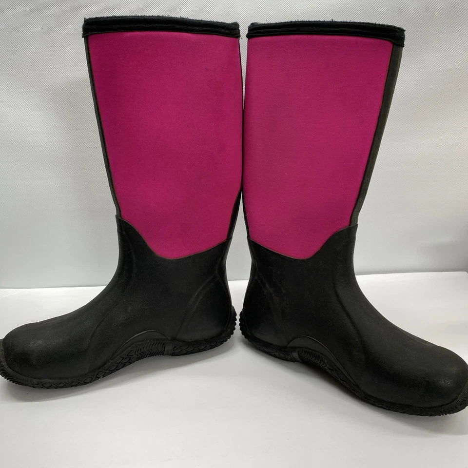 MUCK Tack Classic Women's Black/Hot Pink High Boots Size 7-7.5 - Image 4 of 4
