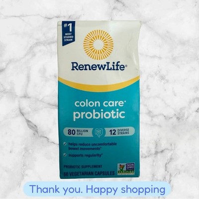 Renew Life Colon Care Probiotic 80 Billion CFU 60 Capsules EXP12/2026 NEW SHIP