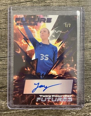 2024 Leaf Futures Autographs - Toby Fournier Platinum Parallel # d 1/7 - Duke