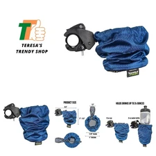 Shock-Absorbing Bike Cup Holder Blucifer Blue Diamond | Fits All Handlebars |...