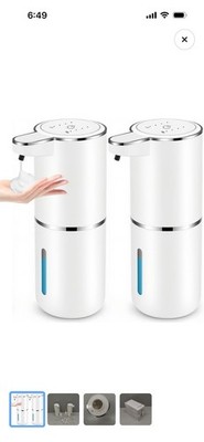Automatic Foaming Soap Dispenser USB Rechargeable 12.8 Oz Wall Mount White
