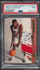 POP4 2000 UPPER DECK UD SP GAME JERSEY JAMAL CRAWFORD ROOKIE PATCH AUTO RC PSA 9