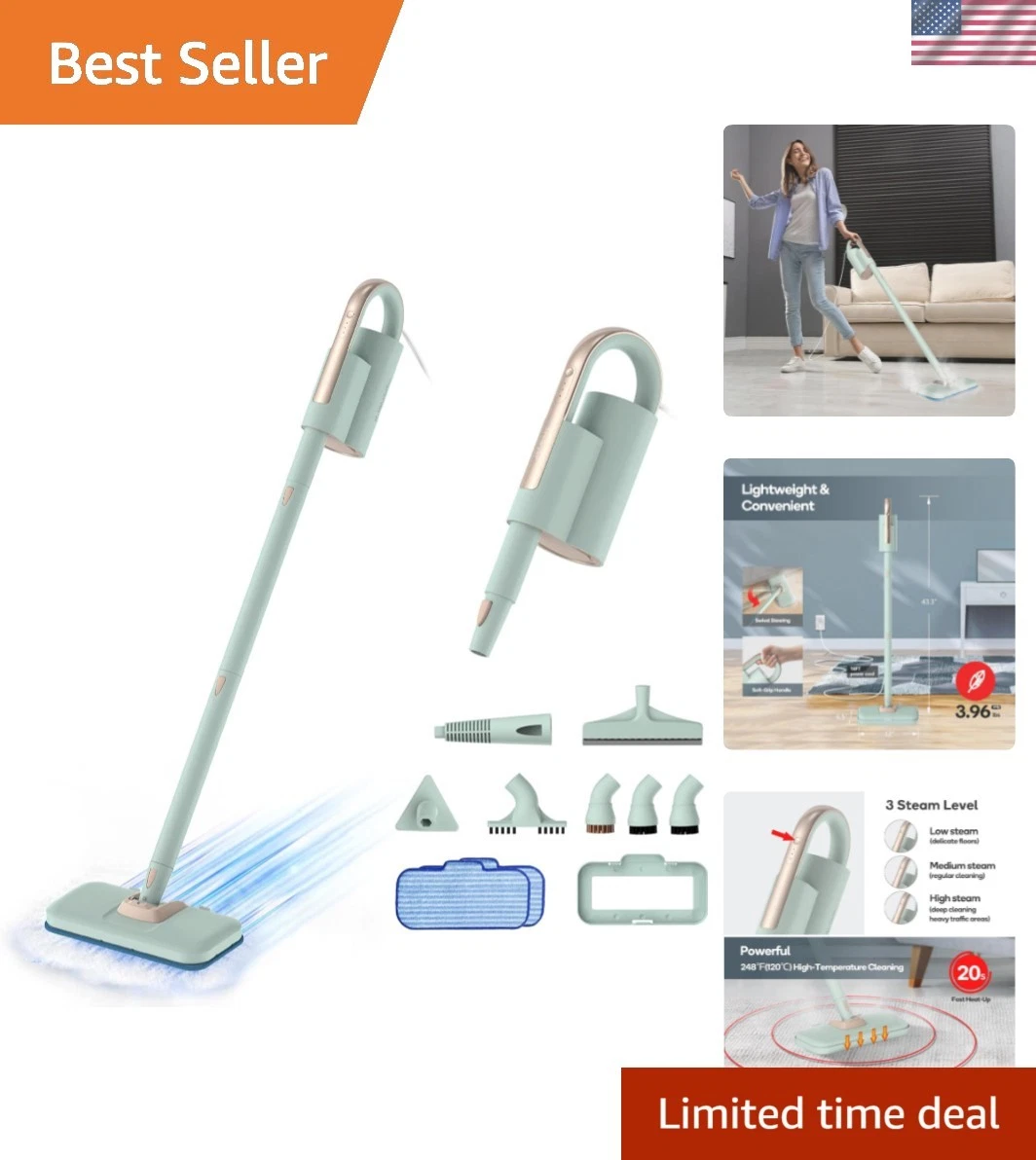 Steam Mop & Detachable Handheld Cleaner, 250ml 1200W Powerful Floor Steamer, ...