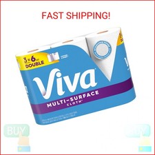 Viva Multi-Surface Cloth Paper Towels, 3 Double Rolls, 110 Sheets per Roll Pack