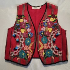 Vintage Suenos del Quetzal Embroidered Vest 1990s Teacher Vest Y2K