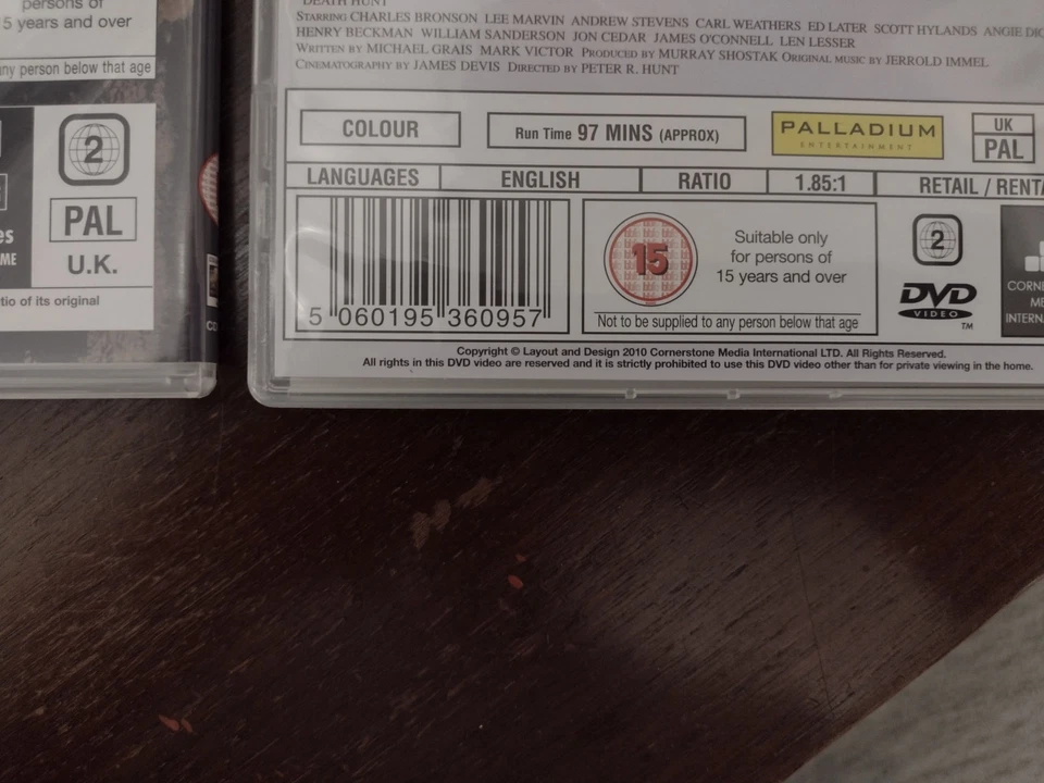 DEATH HUNT..HARD TIMES..2 REGION 2 DVD LOT..C. BRONSON..LEE MARVIN..FREE SHIP Foto 3 de 4