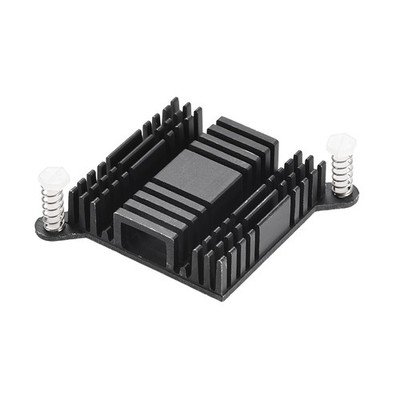 Heat Sink Cross Carved MOS GPU IC Chip Black 38 x 38 x 10mm 1 Set