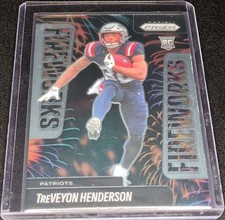 2025 Prizm - Fireworks TreVeyon Henderson #24 (RC) Patriots Rookie Super Bowl