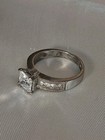 Cubic Zirconia Faceted Primcess Cut 925 Sterling Silver Ring Stamped Size 8 Y2k — photo 2