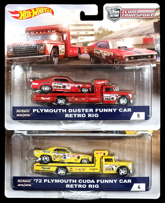 PLYMOUTH DUSTER FUNNY CAR RETRO RIG Hot Wheels Plymouth Cuda