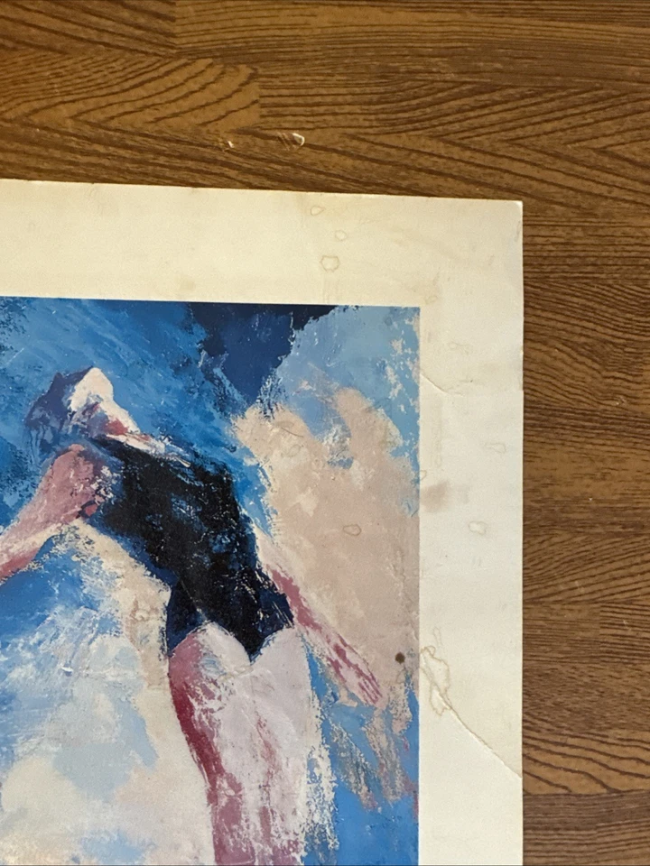 "Impresión olímpica de Montreal 1976 firmada por LeRoy Neiman arte pop grande 32"" X 22""" Foto 4 de 4