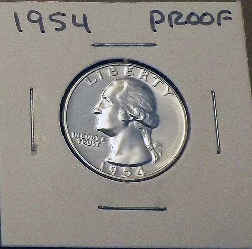 1954 Proof Washington Quarter Uncirculated 90% Silver GEM