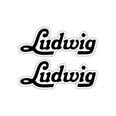 Ludwig Black Vintage 60's Decals 10'' x 3.6'' (Set of 2)