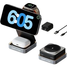   2026 Upgraded  Magnetic Wireless Charger 3 in 1, Foldable Charging Station