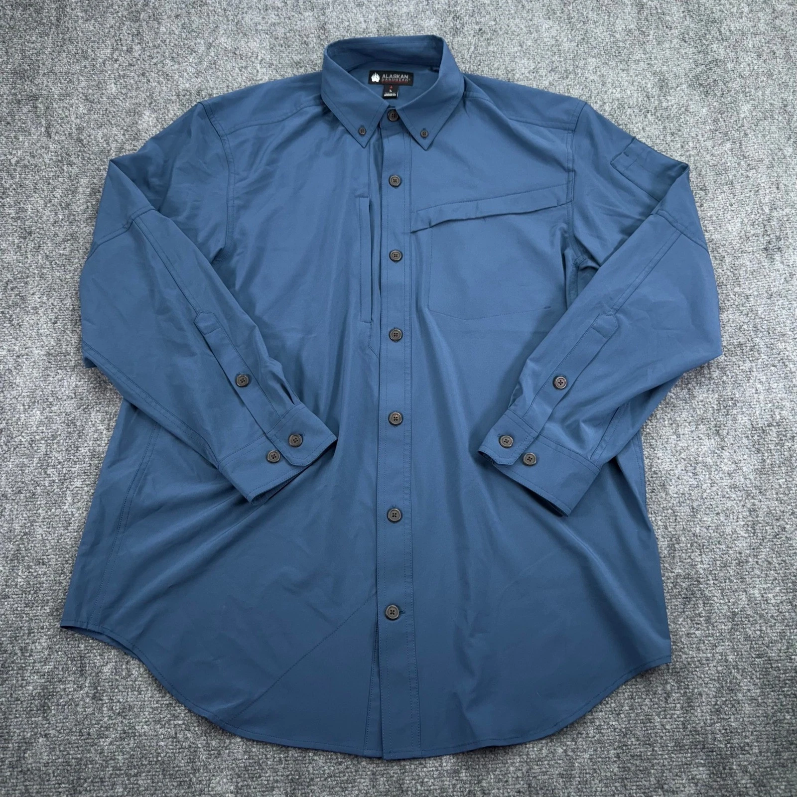 Alaskan Hardgear Shirt Mens Large Duluth Trading Roll Tab Button Down Vented