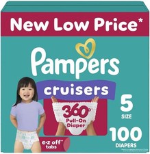 Pampers Diapers - Cruisers 360 - Size 5, 100 Count, Babyproof up to White