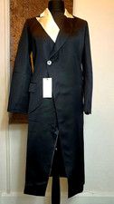 NWT Zara Long Black Satin Blazer Topcoat Sz L...