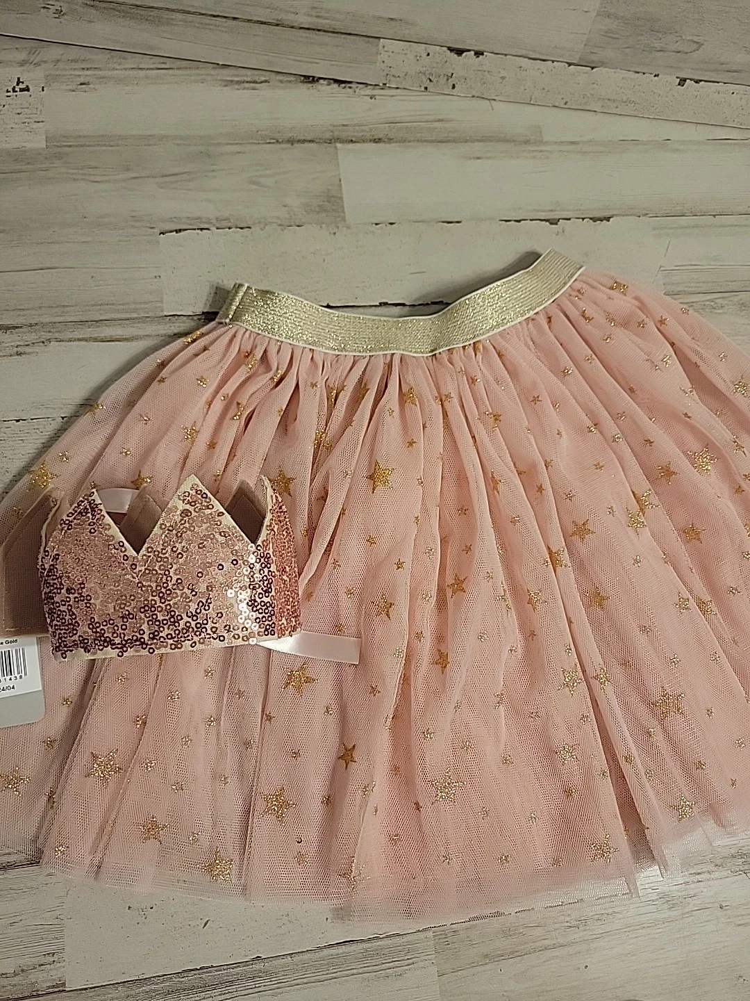 Alimrose Tutu With Gold Stars & Sequin Crown Ages 3-6, Birthday, Ballerina