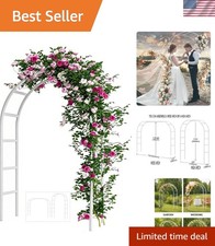 Metal Garden Arch Trellis for Climbing Plants 7.8ft Outdoor Arch Wedding Hall...