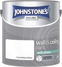 Johnstone's Wall & Ceiling Paint Brilliant White Soft Sheen Emulsion 2.5L