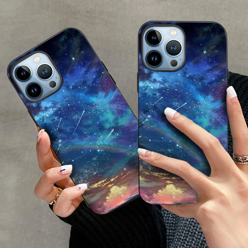 Phone Case Space Soft Silicone Cover For iPhone 11 12 Pro 13 14 Plus 15 Pro Max