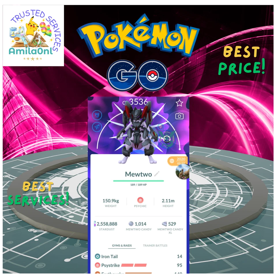 Pokémon✿go-Mewtwo Armored Year 2019-Level 50 3Moves✿GARANTIE GLÜCK✿TRADE✿