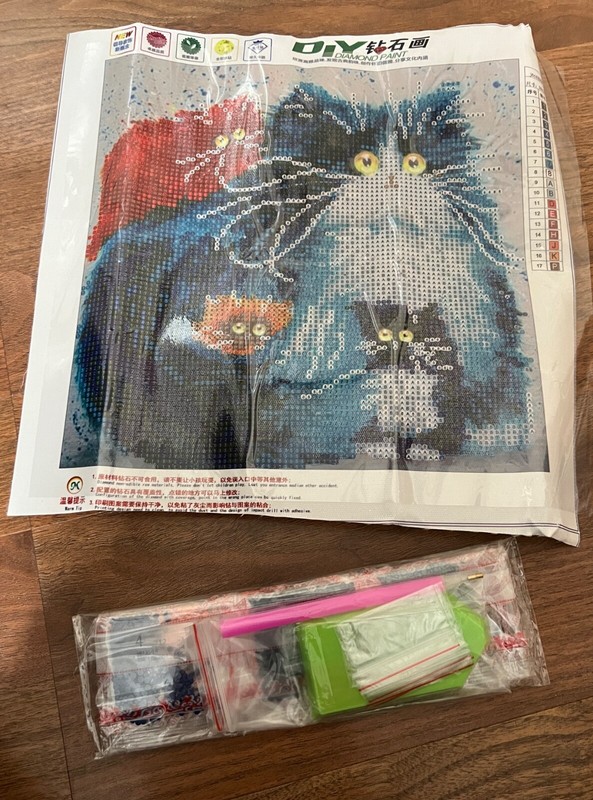 Diamond Dotz Fuzzy Cats with Big Eyes picture