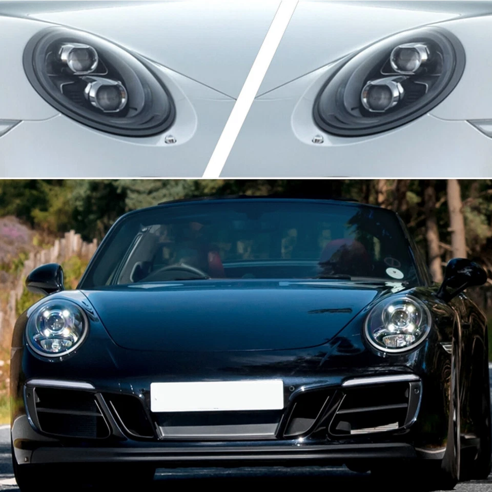 Pair Headlight Lens Cover Fit Porsche 991 911 Targa/Carrera 2013-2018 Left+Right - Imagem 4 de 4