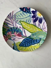 New  Anthropologie Chameleon  Tropical Melamine Outdoor  Dinner Plate