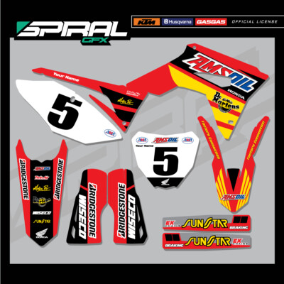 Custom MX Grafik Kit Amsoil Honda Factory CRF 250 450 2009 2013 2014 2015