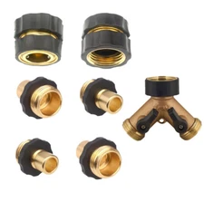 Thrifco 8430387 7Pc Aluminum Garden Hose Quick Connector Sets