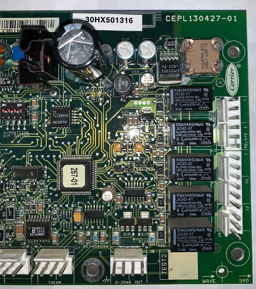 CARRIER CHILLER CONTROL CIRCUIT BOARD 30HX501316 CEPL130427-01 - Image 4 of 4