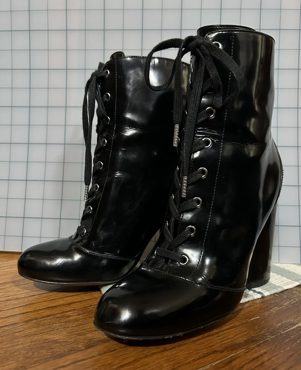 Marc jacobs patent leather 2025 ankle boots