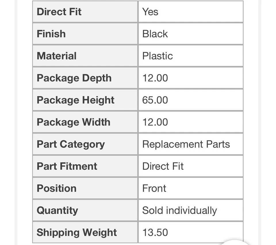 Grelha compatível com 1969 Chevy Camaro 4020-050-691 cinza plástico fabricante de equipamento original - Imagem 4 de 4